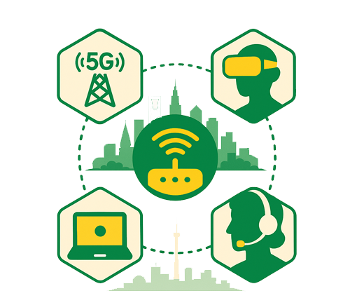 مزايا الألياف البصرية وإنترنت 5G: سرعة عالية، ثبات، تغطية واسعة